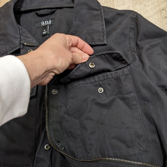 a.n.a Dark Navy Blue Utility Jacket With Pockets - Picture 14 of 16